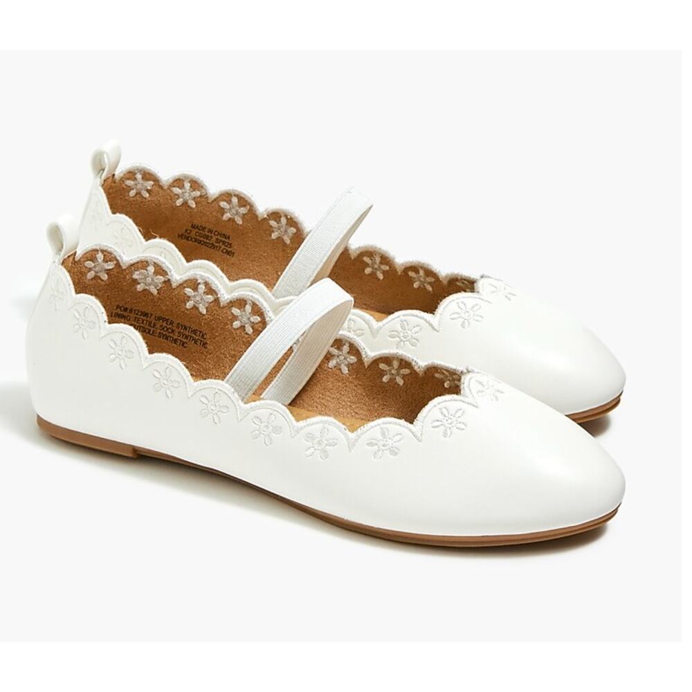 Crewcuts White Scalloped Mary Jane Dress Shoes